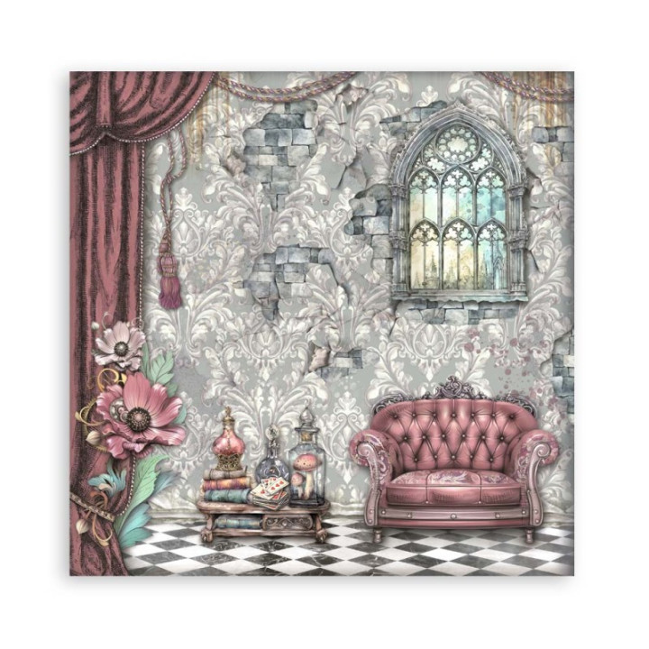 Maxi Block Papeles Scrap Stamperia 20 x20 Master of Magic 1 cara***