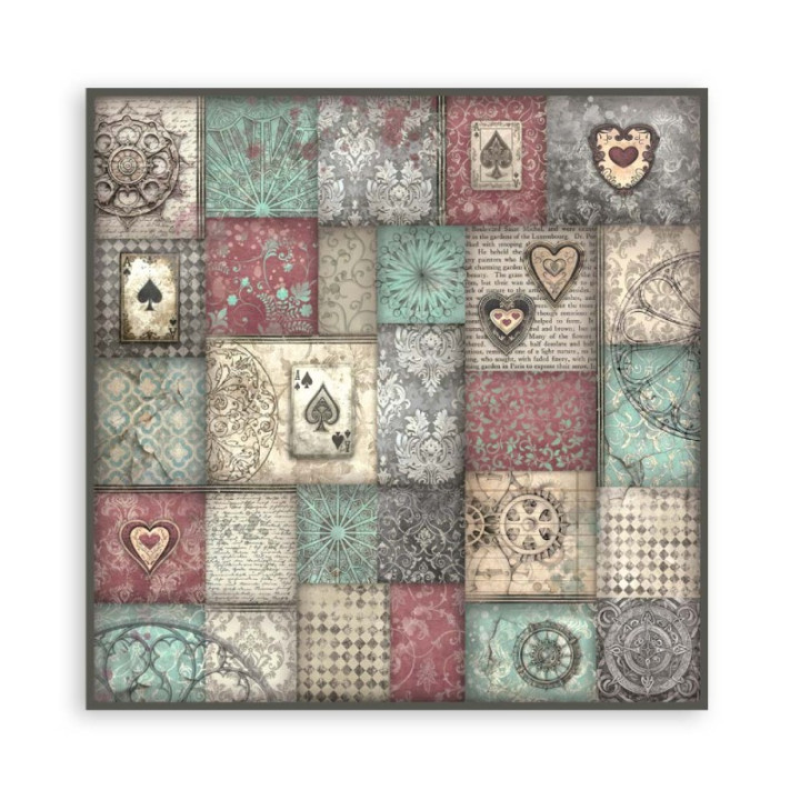 Maxi Block Papeles Scrap Stamperia 20 x20 Master of Magic 1 cara***