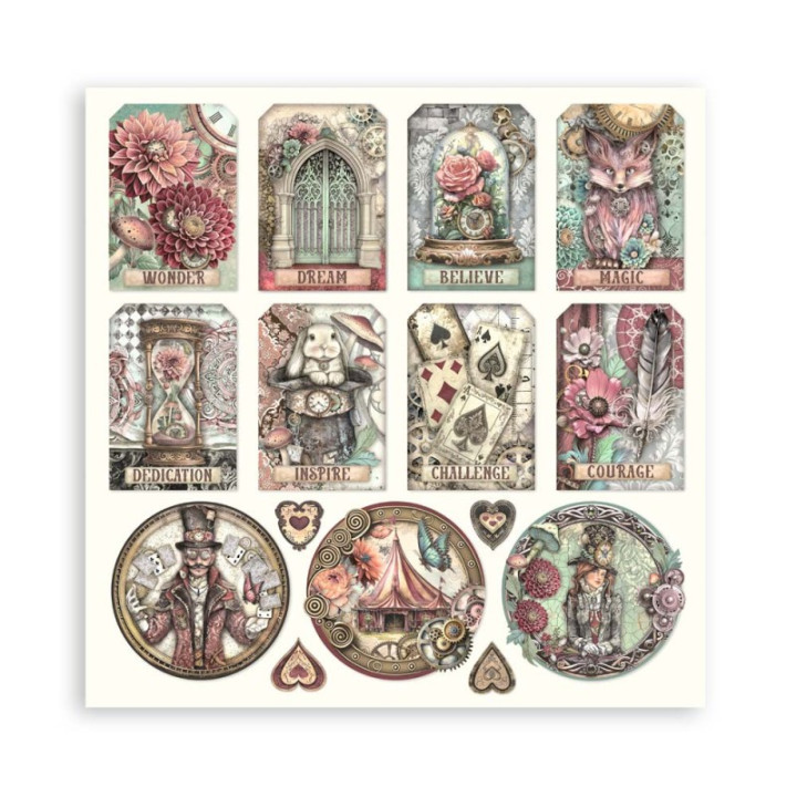 Maxi Block Papeles Scrap Stamperia 20 x20 Master of Magic 1 cara***