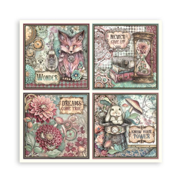 Maxi Block Papeles Scrap Stamperia 20 x20 Master of Magic 1 cara***