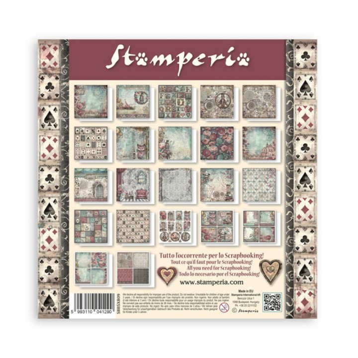 Maxi Block Papeles Scrap Stamperia 20 x20 Master of Magic 1 cara***