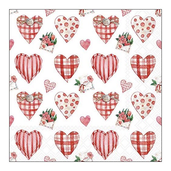 Servilletas 33x33 cm - Lovely hearts