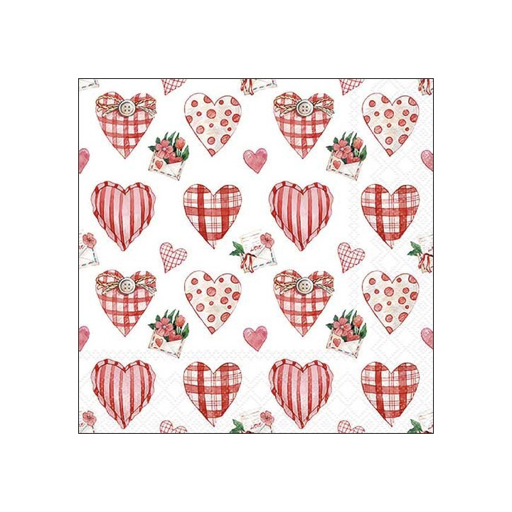 Servilletas 33x33 cm - Lovely hearts