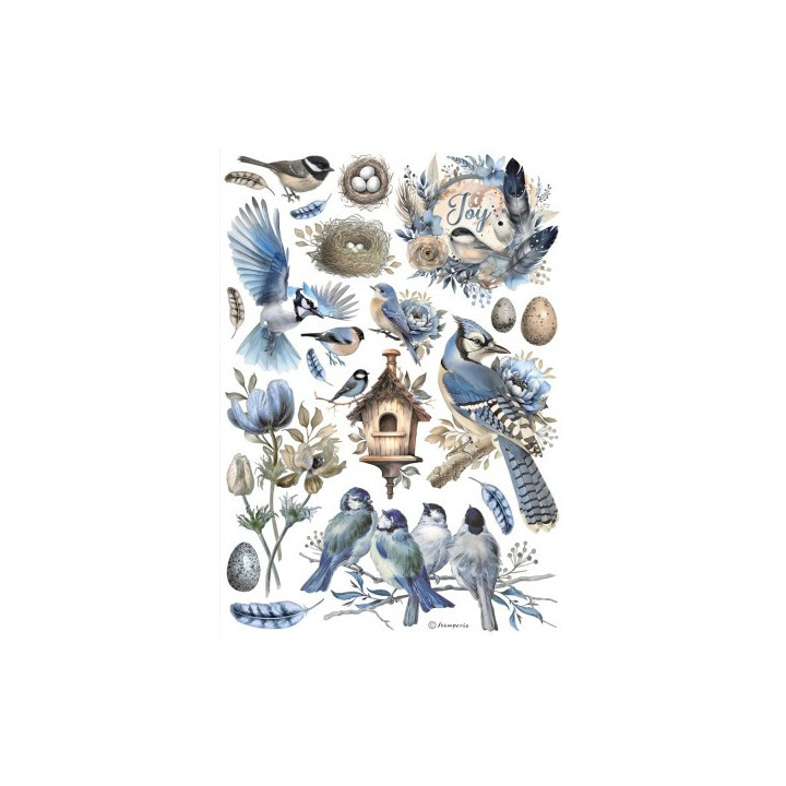 Papel de Arroz Pajaritos Stamperia A-4.*