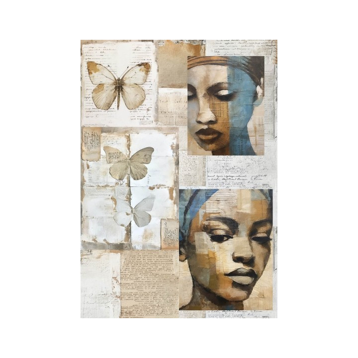 Papel de Arroz MUJER MARIPOSAS
