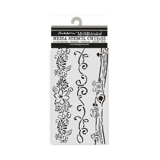 Stencil 12x25 Stamperia Hidden Grove 3 bordes