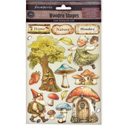 Apliques de madera Stamperia A5 Hidden Grove***
