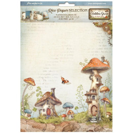 Kit 6 Papeles arroz A-4 Hidden Grove Stamperia