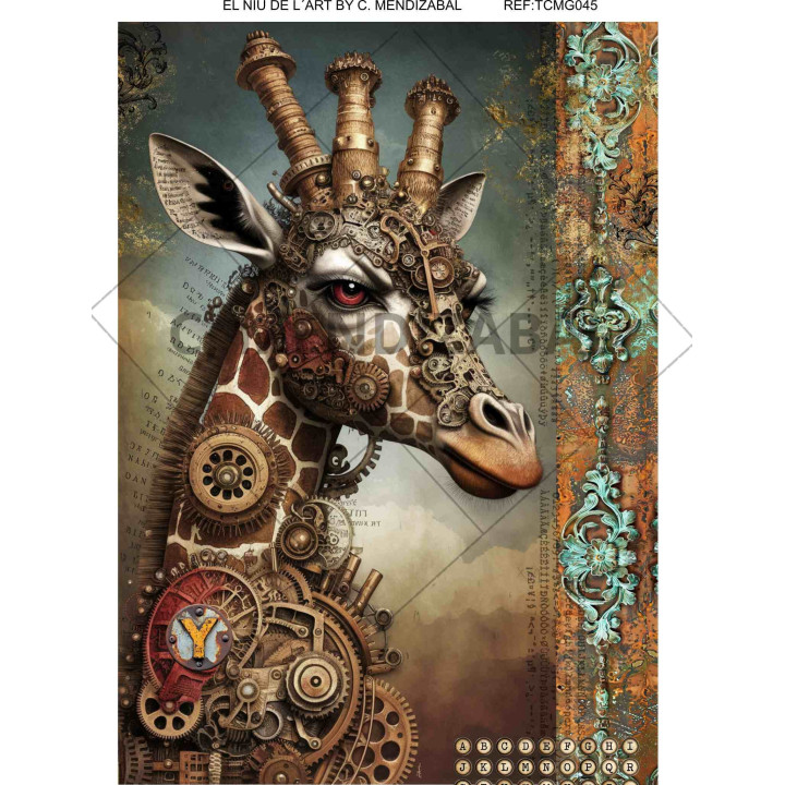Transfer DTF Girafa Steampunk