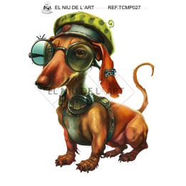 Transfer Perro con Gafas DTF