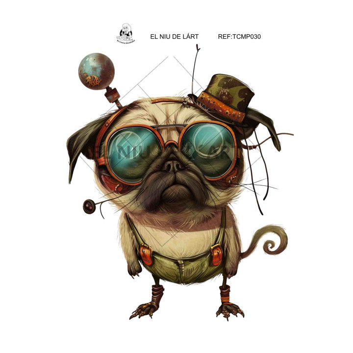Transfer Perro com Óculos DTF