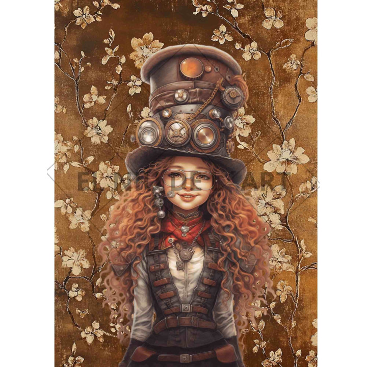 Papel de Arroz NIÑA STEAMPUNK 351