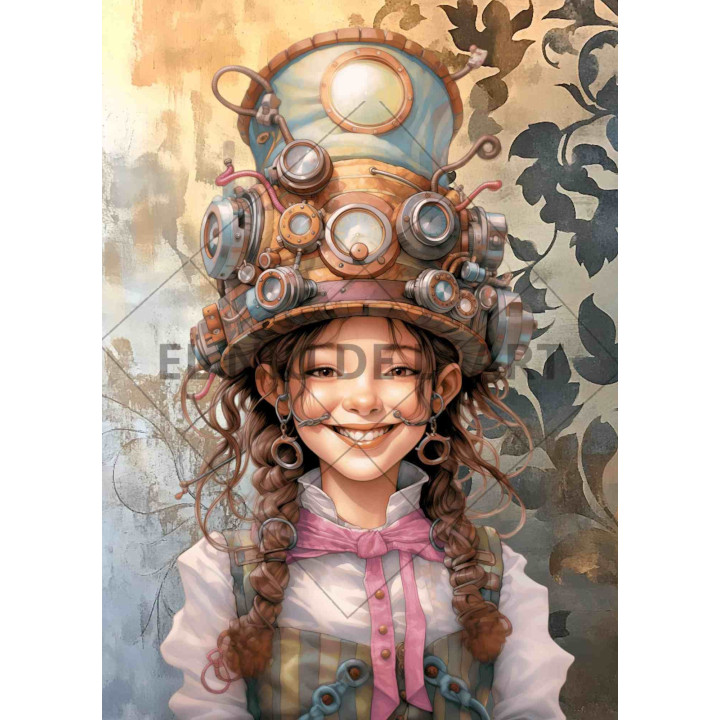 Papel de Arroz NIÑA STEAMPUNK 352