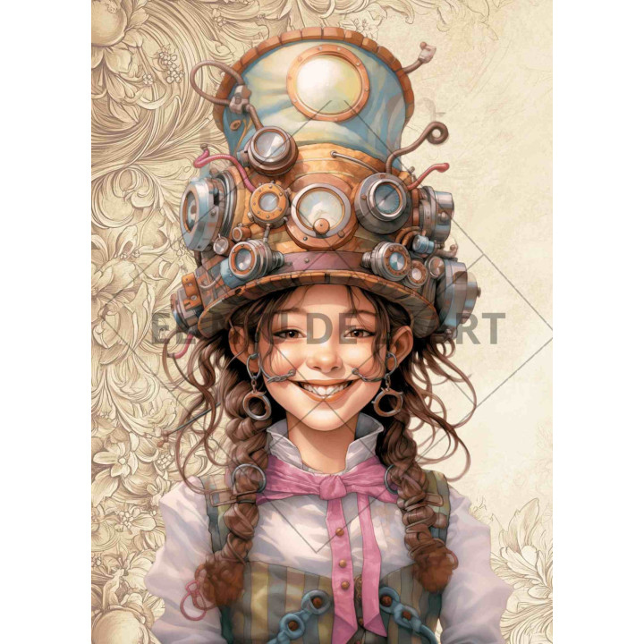 Papel de Arroz NIÑA STEAMPUNK 326