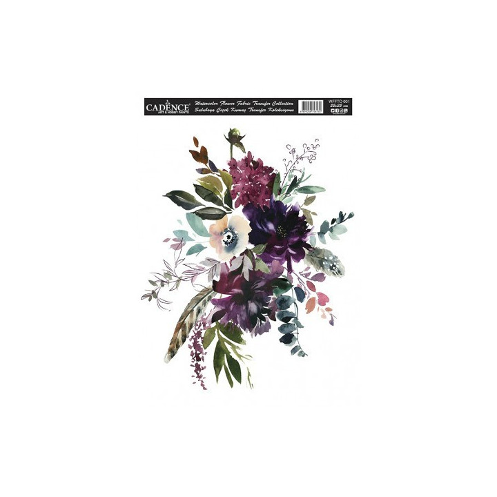 WFFTC001 TELA transferra Watercolor Flower 25x35