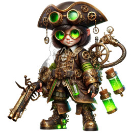 Transfer Pirata Steampunk DTF