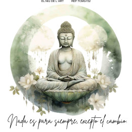 Transfer DTF Buda Sentado con Fondo Verde