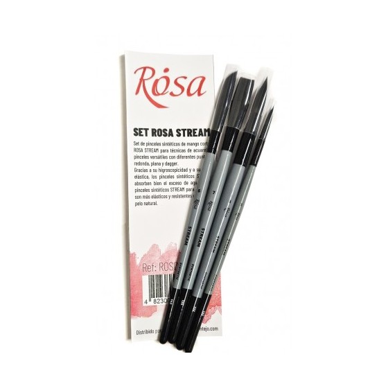 Set 4 pinceles ROSA STREAM acuarela