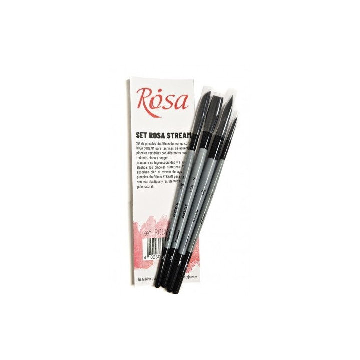 Set 4 pinceles ROSA STREAM acuarela