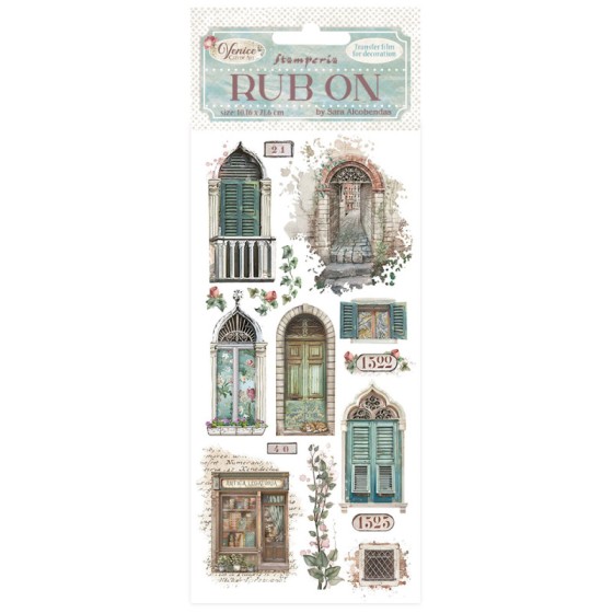 Rub-on Stamperia 10.16x21.6 cms. Venice City of Art Puertas y Ventanas