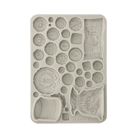 Stamperia Silicone mold A5 Venice City of Art Monedas antiguas