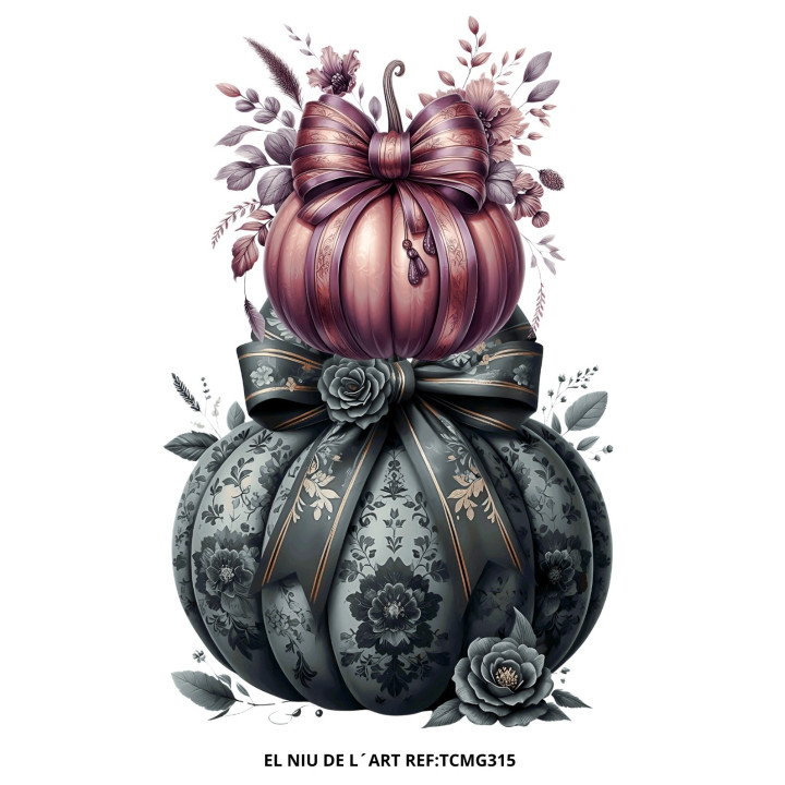 Transfer DTF Calabaza con Flores
