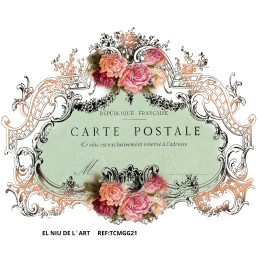 Transfer DTF Carte Postal con Flores