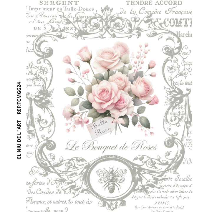 Transfer DTF Bouquet de Rosas GG24