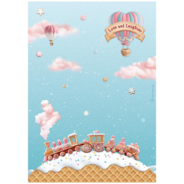 Papel de Arroz Candy Christmas tren