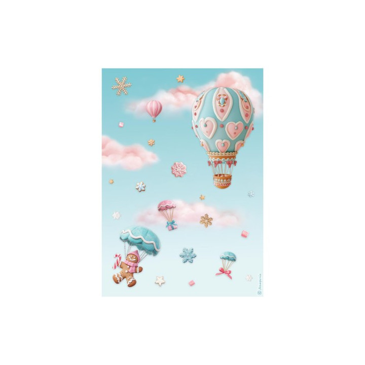Papel de Arroz Candy Christmas globos aerostaticos
