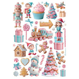 Papel de Arroz Candy Christmas elementos