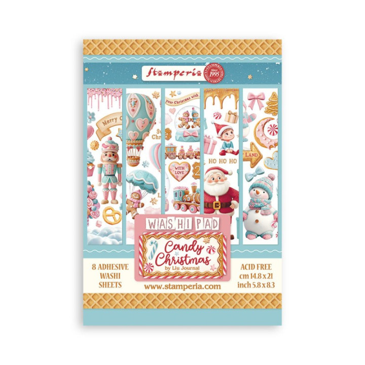 Washi pad 8 hojas A5 Candy Christmas Stamperia