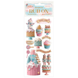 Rub-on Stamperia 10.16x21.6 cms. Candy Christmas Pasteles***