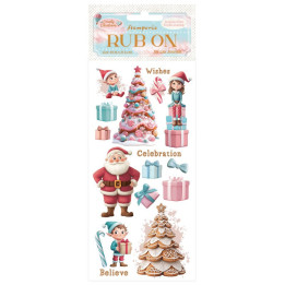 Rub-on Stamperia 10.16x21.6 cms. Candy Christmas Papa Noel***