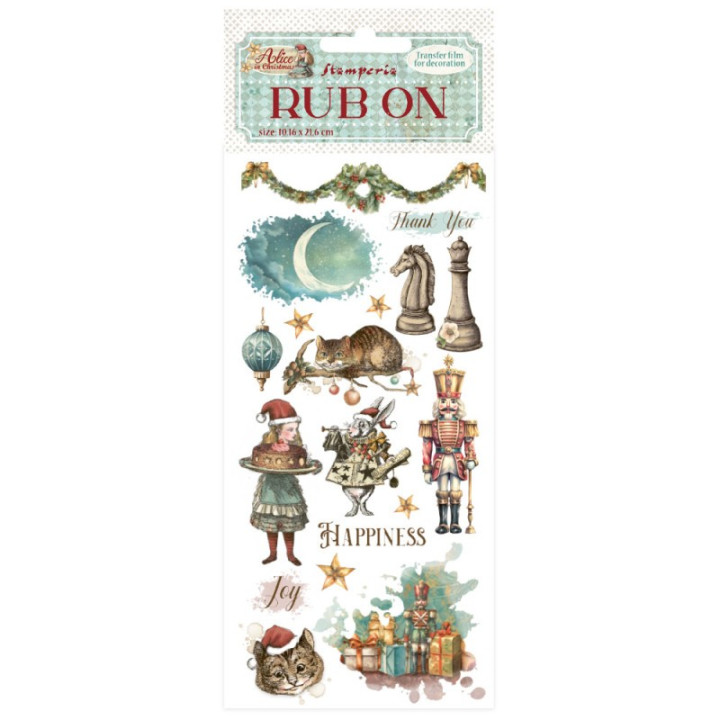Rub-on Stamperia 10.16x21.6 cms. Alice in Christmas Happiness***