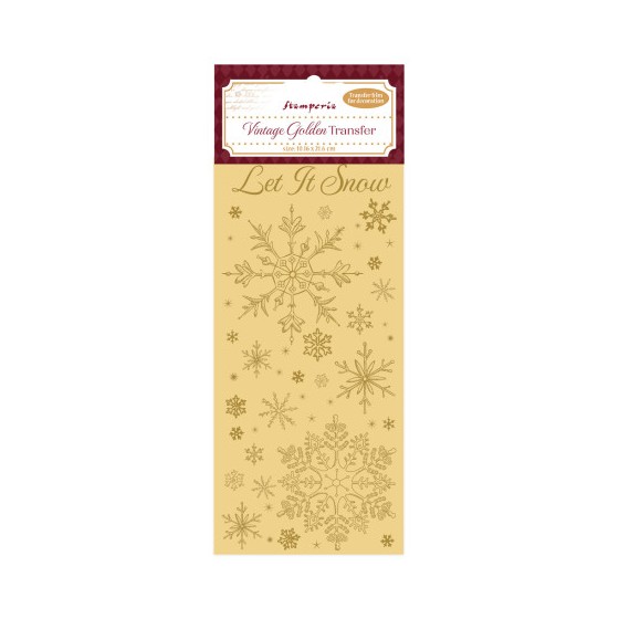 Vintage golden Transfer - Let it snow
