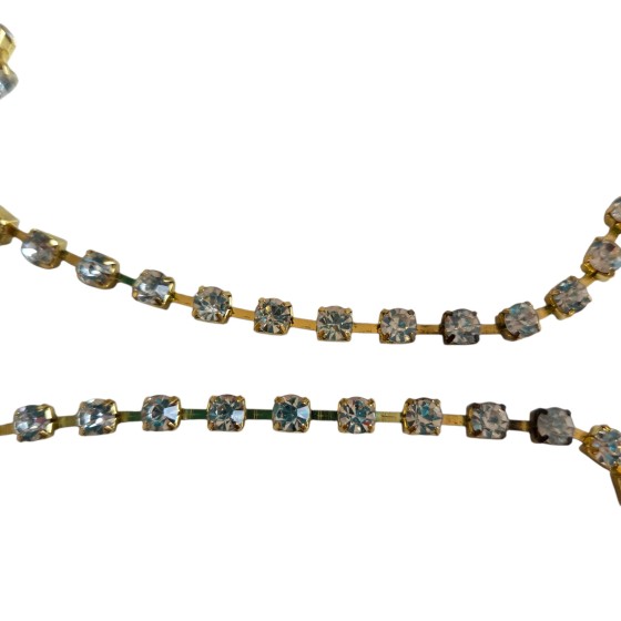 Cadena de cristal con diamantes de imitación de 10 x 2,8mm