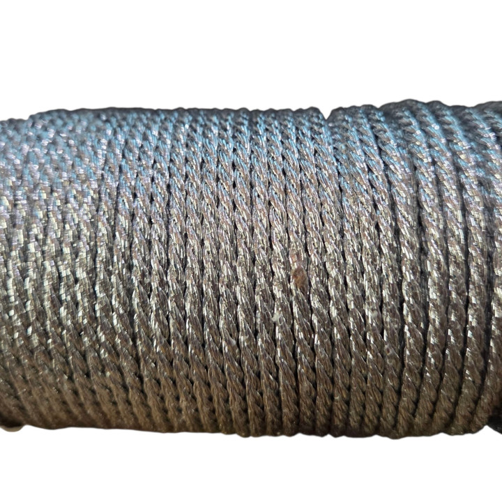 Cordón Metalizado Plata  4 mm*
