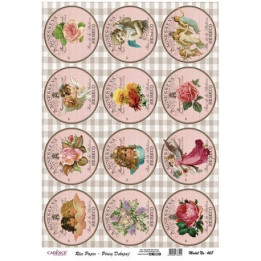 Papel De Arroz 468 ETIQUETAS ROSAS ÁNGELES