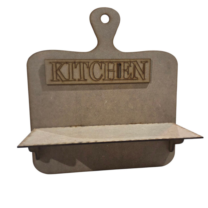 Soporte Tabla de Cortar con Bandeja y Texto Kitchen 30 Cm***