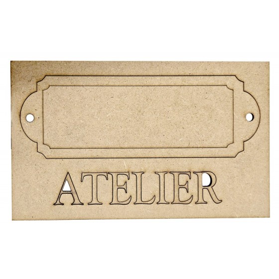 Etiqueta DM + letras ATELIER