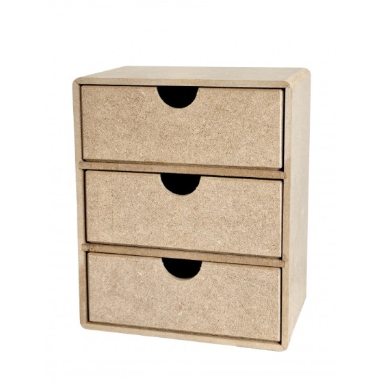 Caja 3 cajones 20x24x13 cm