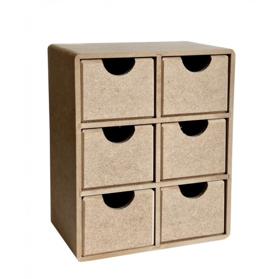 Caja 6 cajones 20x20x13 cm