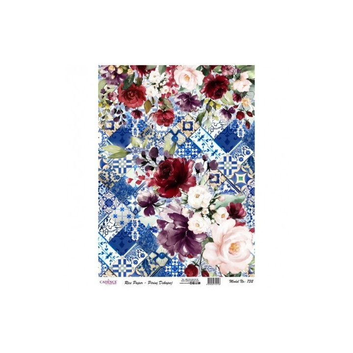 Papel De Arroz 732 COLLAGE FLORES
