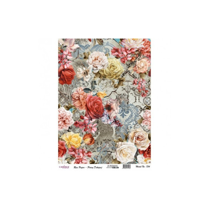 Papel De Arroz734 COLLAGE FLORES
