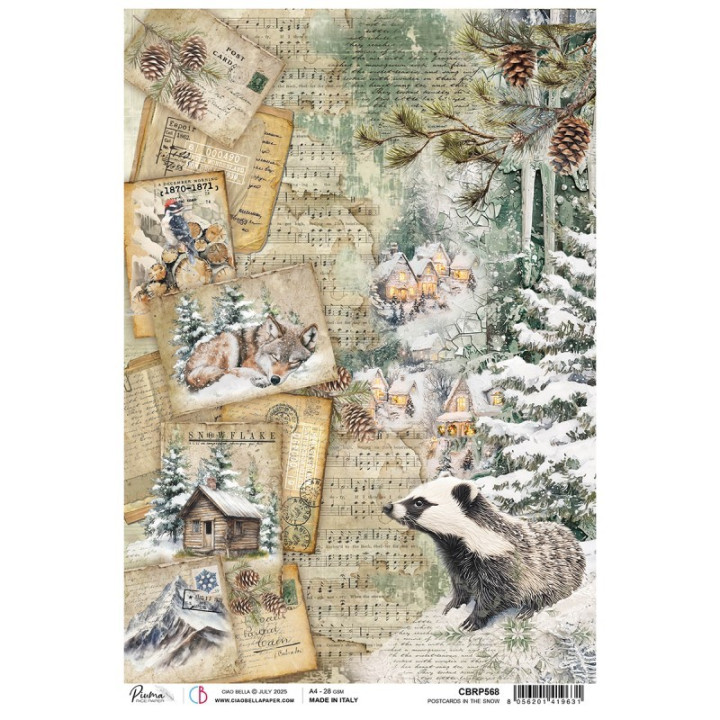 Rice Paper A4 Postcard in the Snow