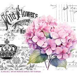 Transfer Flor Hortensia DTF