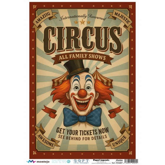 Papel de Arroz Soft A3 30x41cm CIRCO