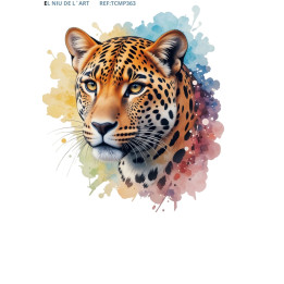 Transfer Leopardo com Fundo de Cores DTF
