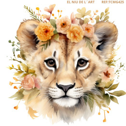 Transfer DTF Leão com Flores G425